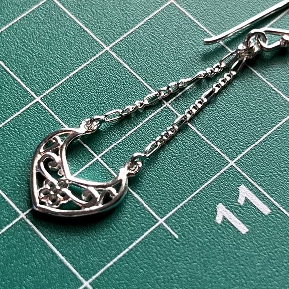New Genuine 925 Sterling Silver Chain Drop French Wire Earrings Gift Box - Picture 1 of 8